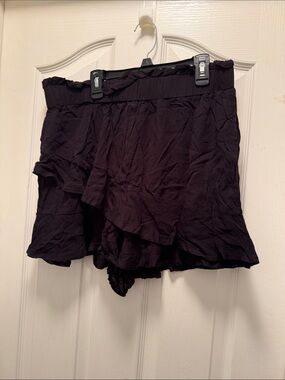Black Ruffled Mini Skirt